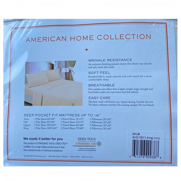 Ivory Deep Pocket Microfiber Sheet Set - Picture 3 of 5